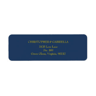 Formal Navy and Gold Simple Wedding Label