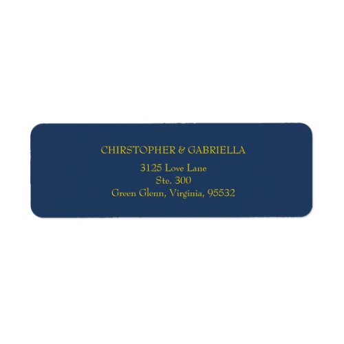 Formal Navy and Gold Simple Wedding Label