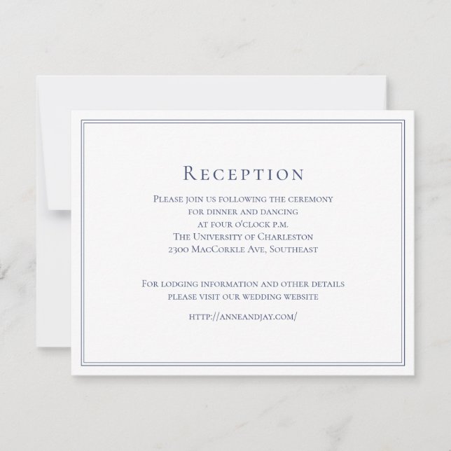 Formal Navy Details Card with Border (Front)