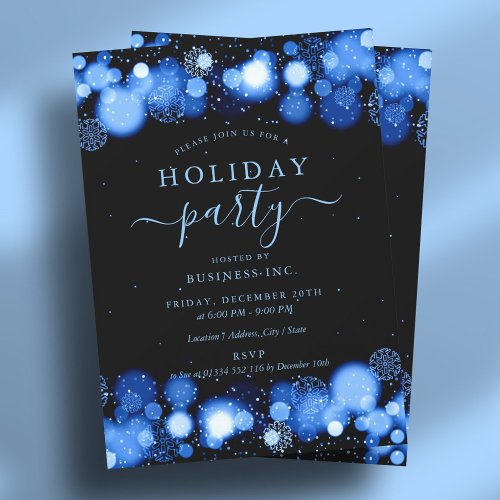 Formal Navy Glam Corporate Holiday Party  Invitation