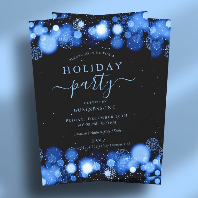 Formal Navy Glam Corporate Holiday Party  Invitation (Formal Navy Glam Corporate Holiday Party Invitation)