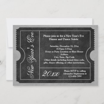Formal New Year's Eve Party Ticket Invitation by CustomInvites at Zazzle