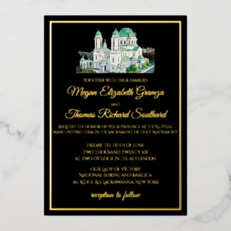 Formal OLV Basilica Wedding Invitation