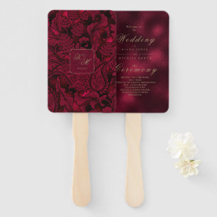 Formal Paisley Wedding Burgundy ID767 Hand Fan
