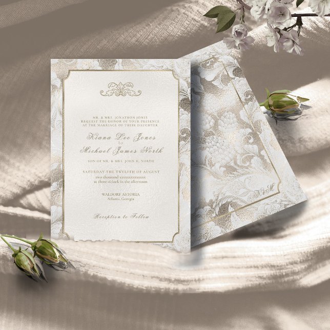 Formal Paisley Wedding Champagne ID767 Invitation (Creator Uploaded)
