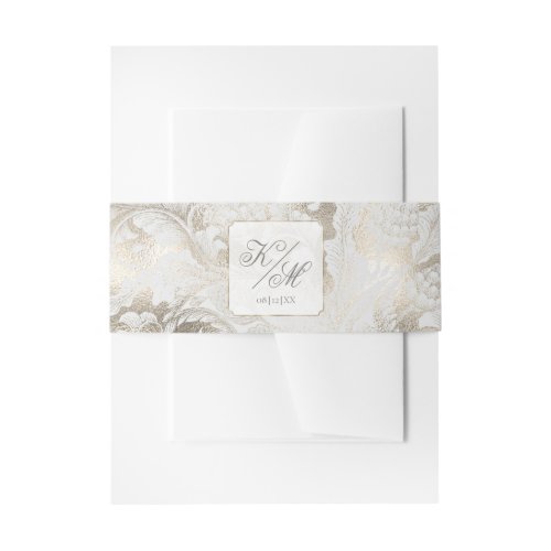 Formal Paisley Wedding Champagne ID767 Invitation Belly Band