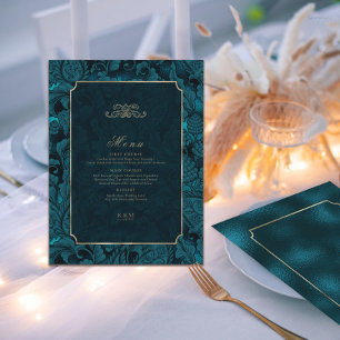 Formal Paisley Wedding Dark Teal ID767 Menu