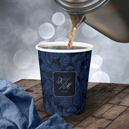Formal Paisley Wedding Navy Blue ID767 Paper Cups