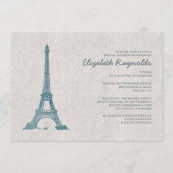 Formal Paris Bridal Shower Invitations by topinvitations at Zazzle