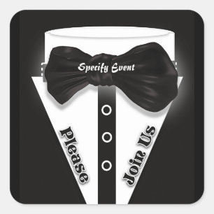 Formal party tuxedo elegance square sticker