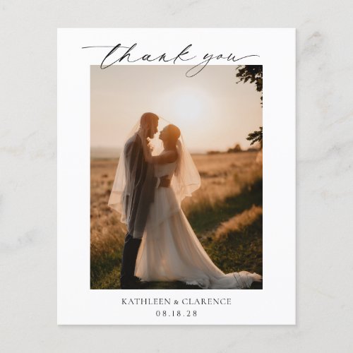 Formal Photo Classic Budget Wedding Thank You Card