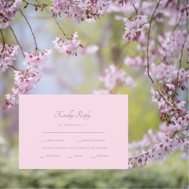 Formal Pink Dinner Options RSVP Card (Creator Uploaded)