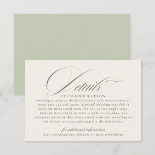 Formal Pistachio Wedding Details Enclosure Card