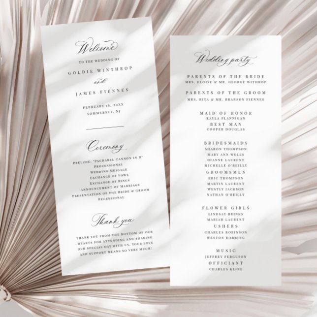 Formal Program Welcome Wedding Ceremony Card (Creator Uploaded)