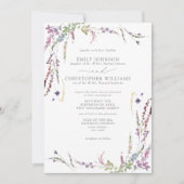 Formal Purple Wildflower Wedding Invitation (Front)