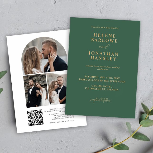 Formal QR Code Minimalist Elegant Modern Wedding Invitation (Creator Uploaded)