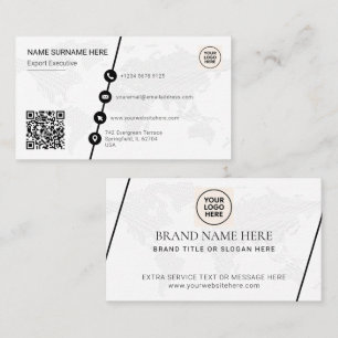 Formal QR Code World Map Business Card