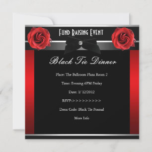 Formal Red Rose Black Tie Corporate Invite