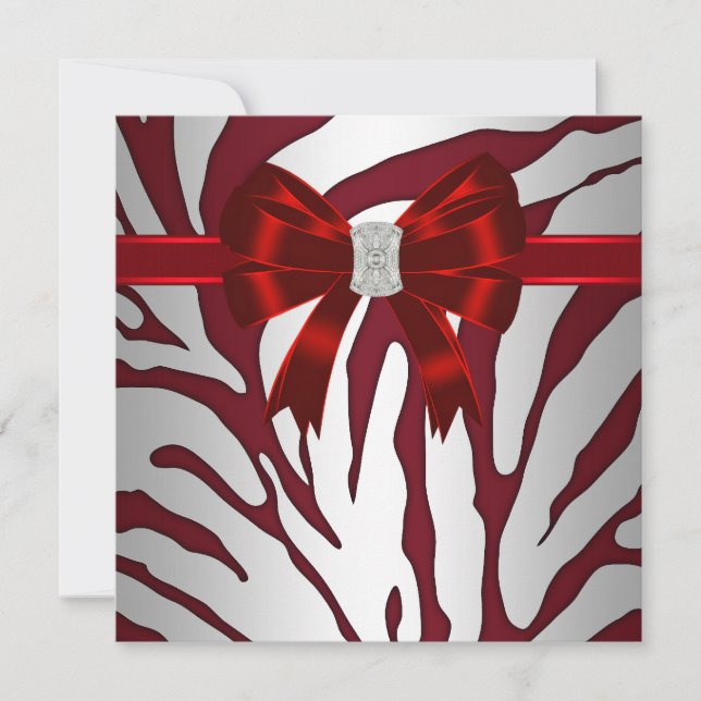 Formal Red Zebra Invitation (Front)