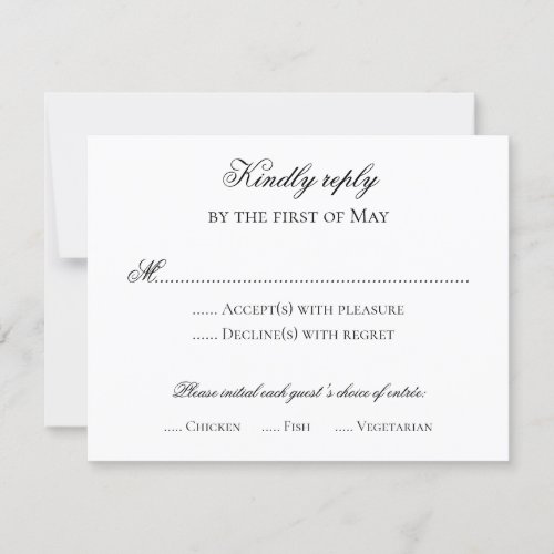 Formal reply card