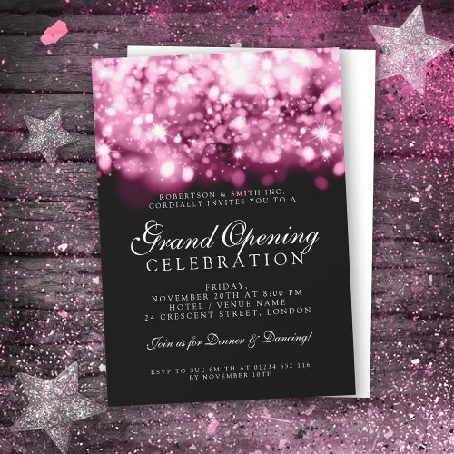 Formal Rose Gold Corporate Grand Opening Lights Invitation