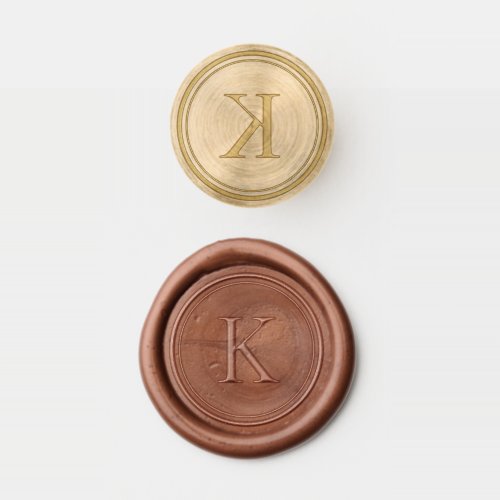Formal Round Double Border Family Initial Monogram Wax Seal Stamp