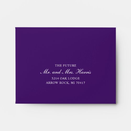 Formal Royal Purple Self Addressed Wedding RSVP Envelope