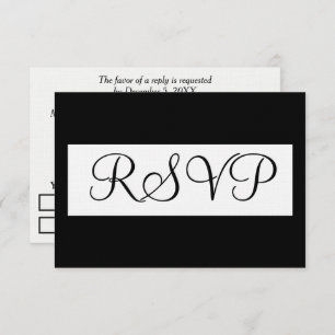 Formal RSVP Wedding Black White