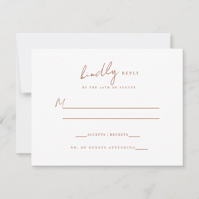 Formal Rustic Floral Crest RSVP Monogram Wedding Card (Front)