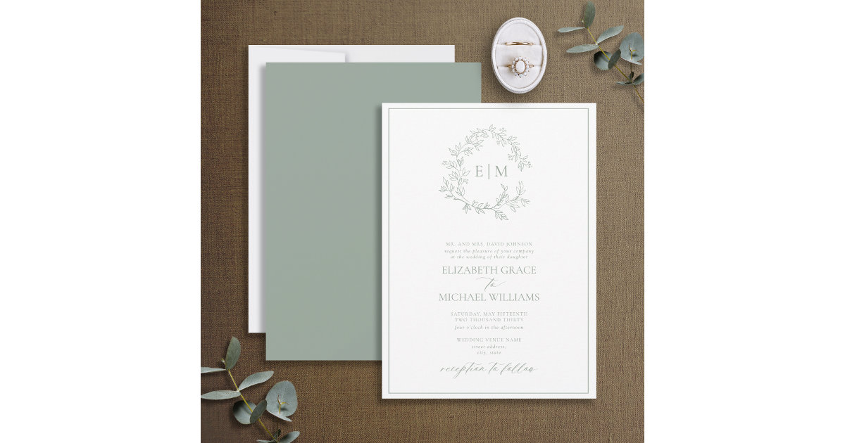 Wedding logo. Elegant monogram, hand drawn marriage invitations