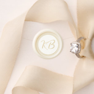 Formal Script Wedding Initials Monogram Wax Seal Stamp