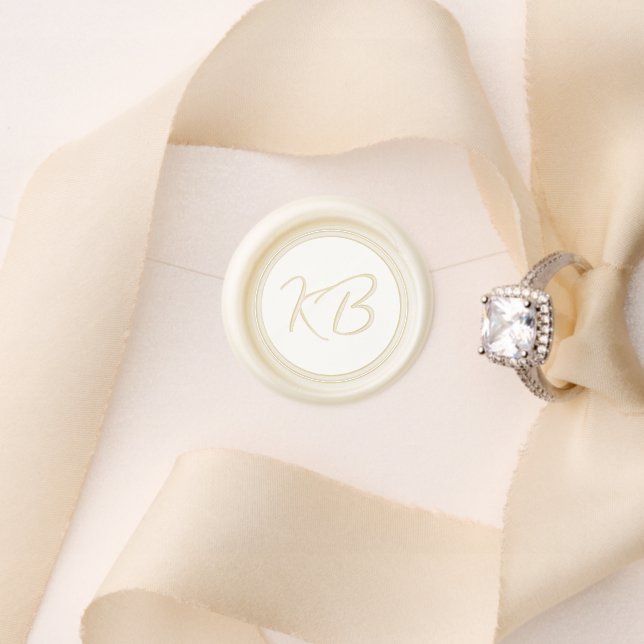 Formal Script Wedding Initials Monogram Wax Seal Stamp (Insitu (Wedding))