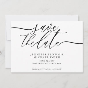 Formal Script Wedding Save Date Photo Save The Date