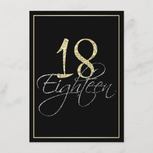 Formal Silver Black and Gold 18th Birthday Party Invitation