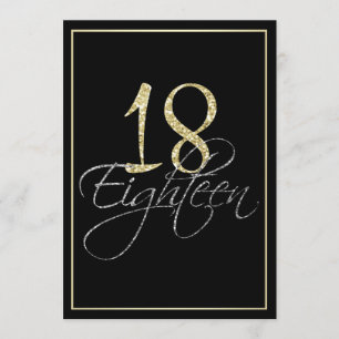 Formal Silver Black and Gold 18th Birthday Party Invitation