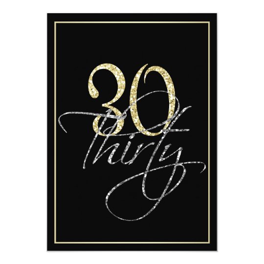 formal silver black and gold 30th birthday party invitation zazzle com