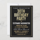 Formal Silver Black and Gold 30th Birthday Party