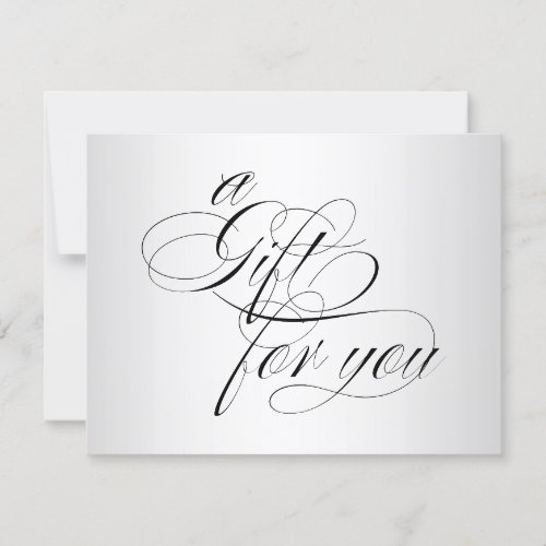 Formal Silver Calligraphy Script Gift Certificate