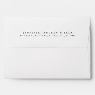 Formal Simple Black on White Baptism Invitation Envelope