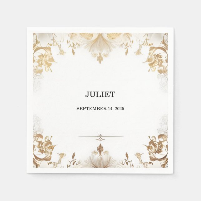 Formal Simple Classic Blank Bridal Shower Napkins (Front)