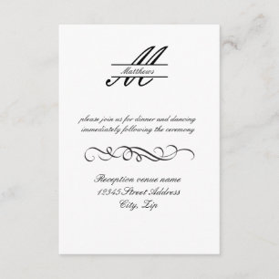 Formal Simple Elegant - 3x5 Reception Invitation