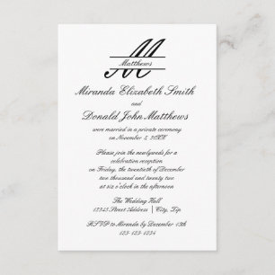 Formal Simple Elegant - 3x5 Wedding Announcement