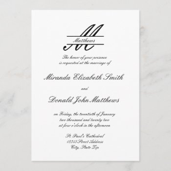 Formal Simple Elegant - Wedding Invitation by Midesigns55555 at Zazzle