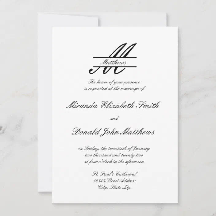 formal wedding invitation