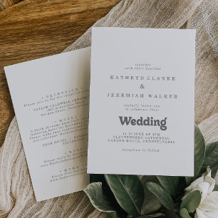 Formal Simple Front and Back Wedding Invitation
