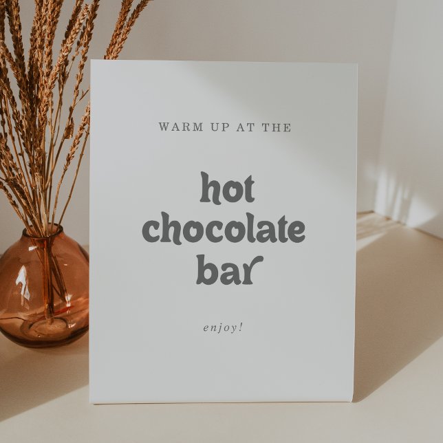 Formal Simple Hot Chocolate Bar Pedestal Sign (Creator Uploaded)