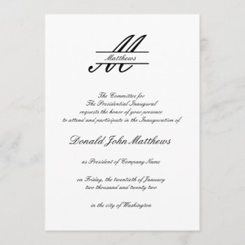 Formal Simple - Inaugural Invitation by Midesigns55555 at Zazzle