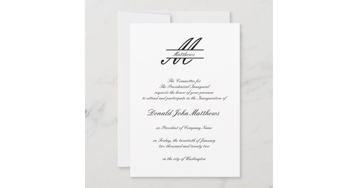 Formal Simple - Inaugural Invitation | Zazzle