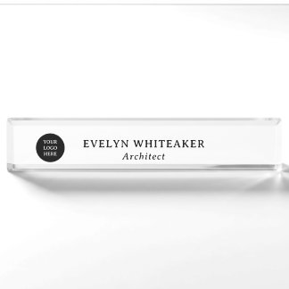 Formal Simple Minimal Acrylic  Desk Name Plate