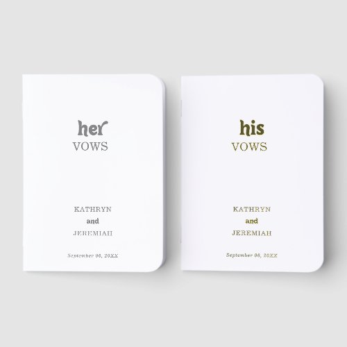 Formal Simple Minimal Wedding  Foil Vow Books